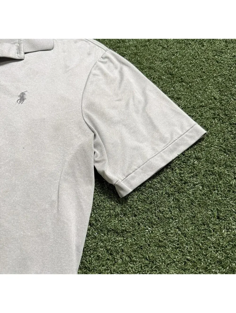 Polo Ralph Lauren Performance Polo Shirt Gray Pony Golf Mens XL Strength Preppy